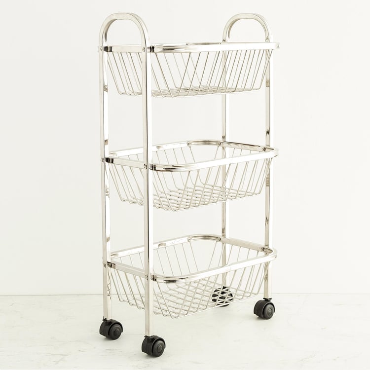 Corsica Lyon Stainless Steel 3-Tier Kitchen Trolley