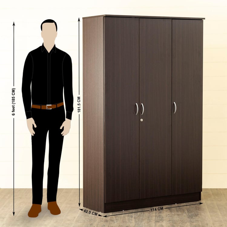 Buy Arvis Brown 3 Door Wardrobe from Home Centre at just INR 32400.0