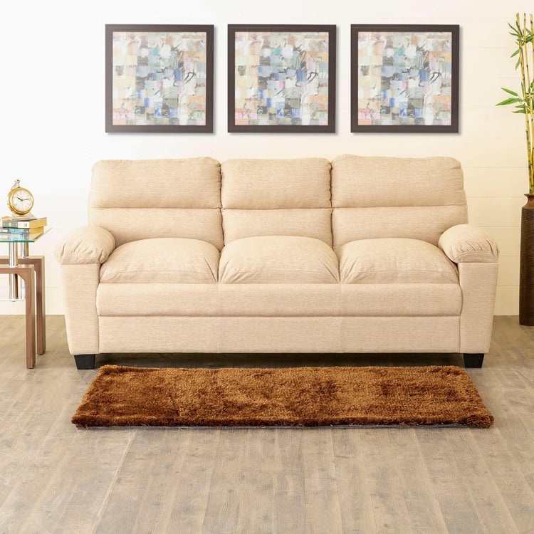 Helios Scott Fabric 3-Seater Sofa - Beige