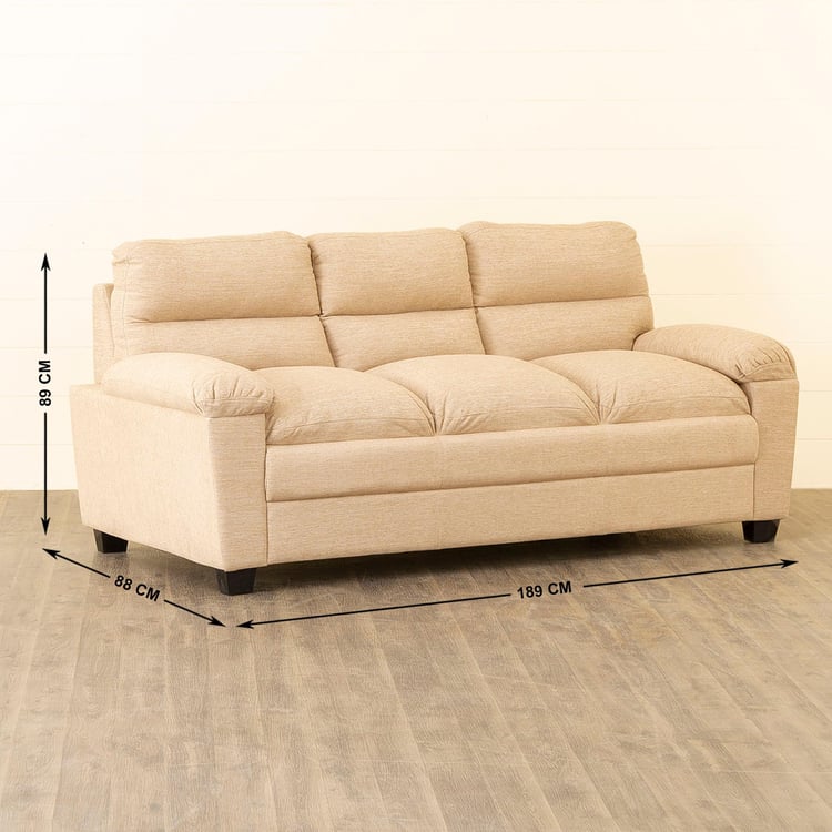 Helios Scott Fabric 3-Seater Sofa - Beige