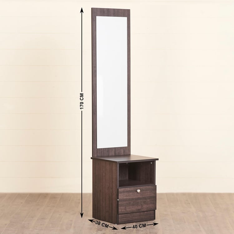 Helios Arvis Carcass Dresser Mirror with Drawer - Wenge