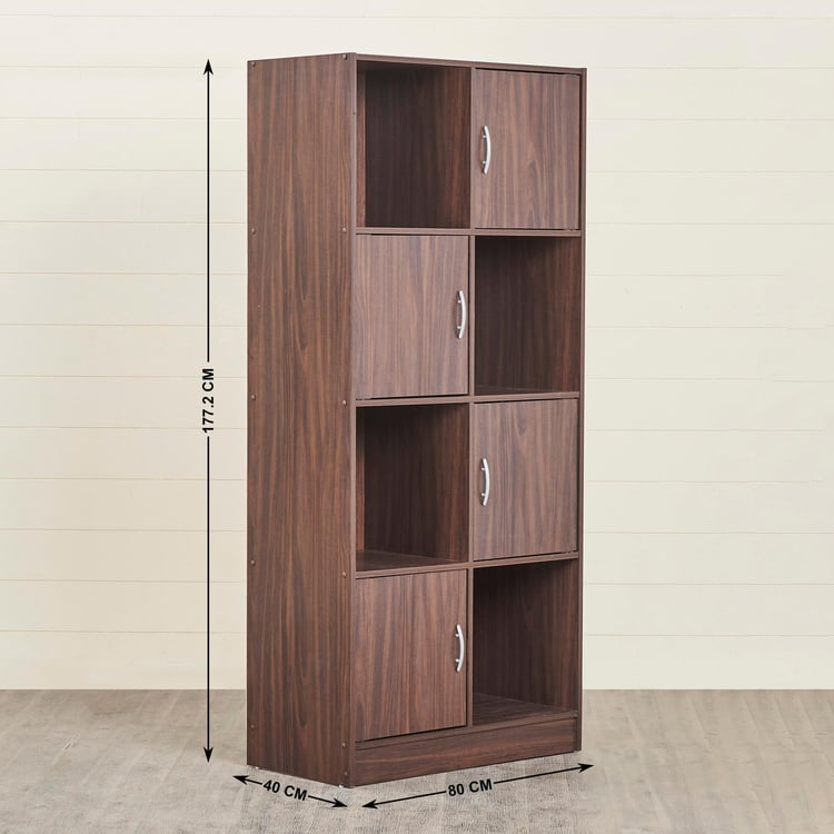 Helios Lewis 4-Tier Book Cabinet - Brown