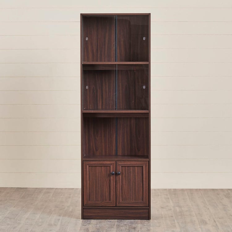 Helios Lewis Eldams 4-Tier Book Cabinet - Brown