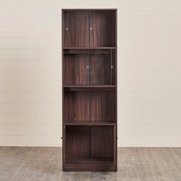 Helios Lewis Eldams 4-Tier Book Cabinet - Brown