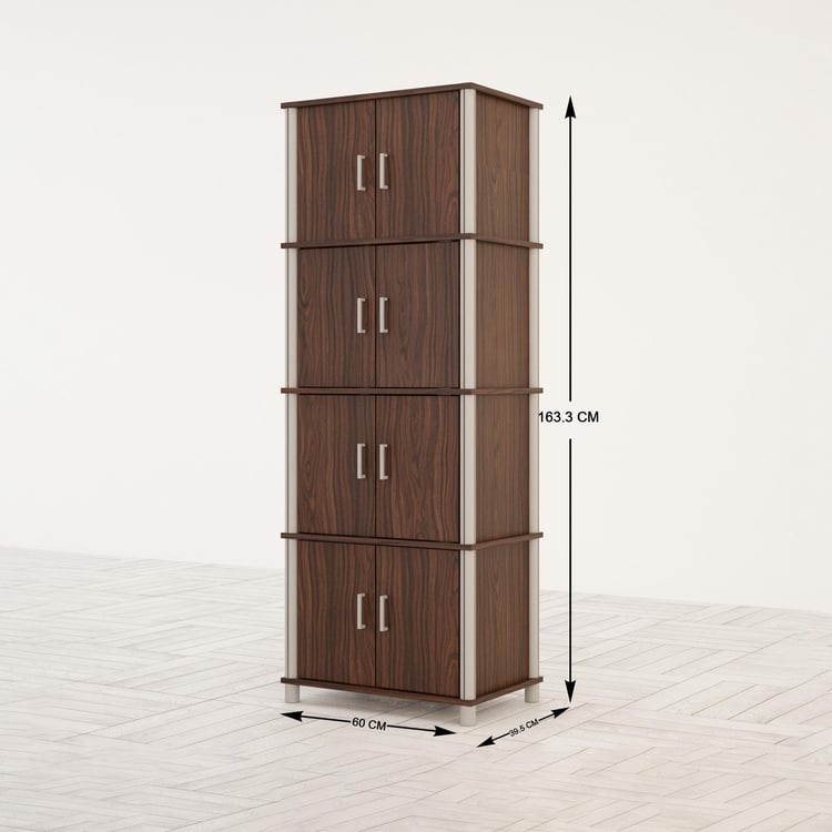 Helios Lewis - Scarlet Textured 4-Tier Flexible Rack - Brown