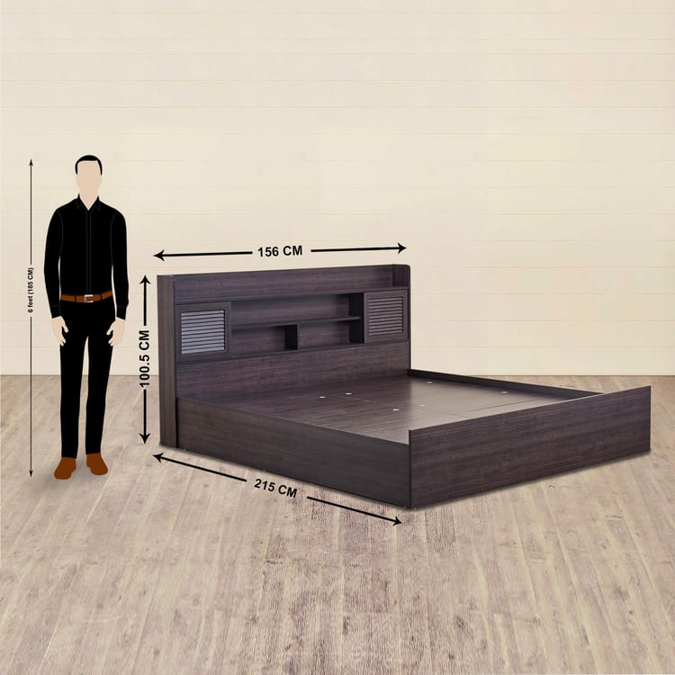 Helios Arvis Monaco Queen Bed with Box Storage - Brown