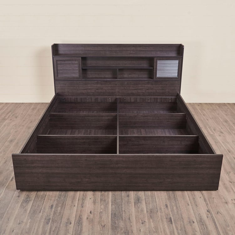 Helios Arvis Monaco Queen Bed with Box Storage - Brown