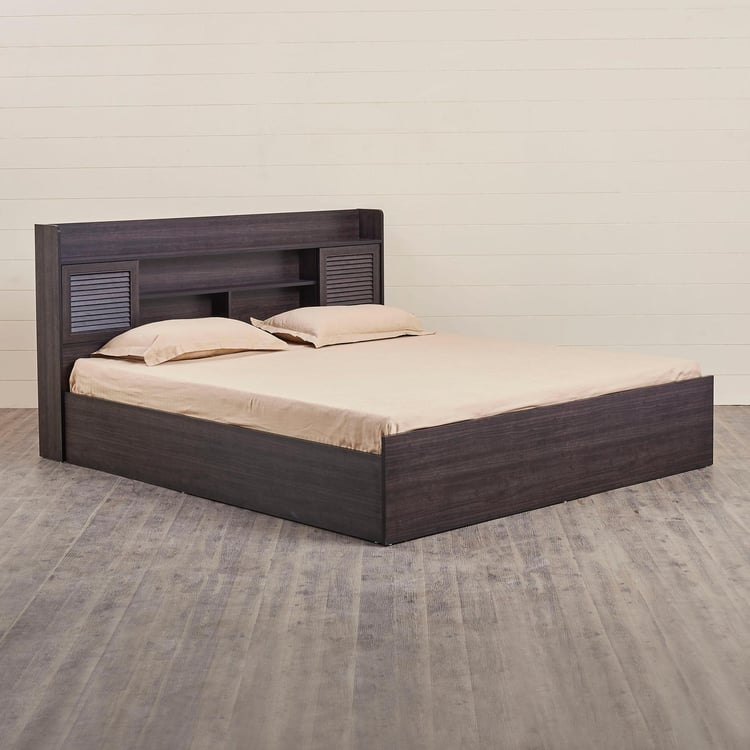 Helios Arvis Monaco King Bed with Box Storage - Brown