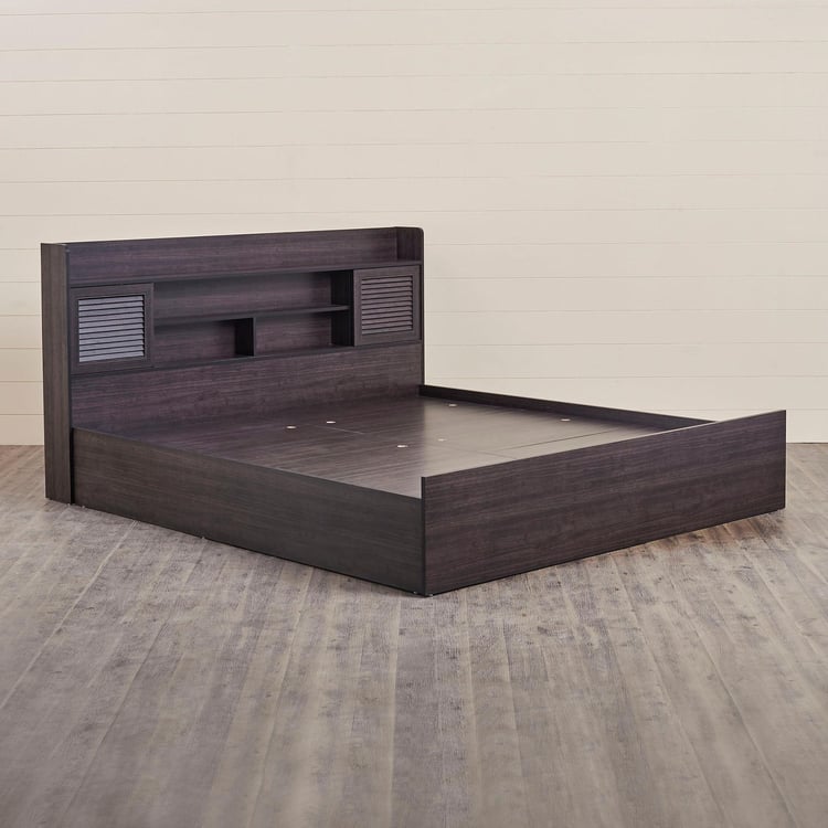 Helios Arvis Monaco King Bed with Box Storage - Brown