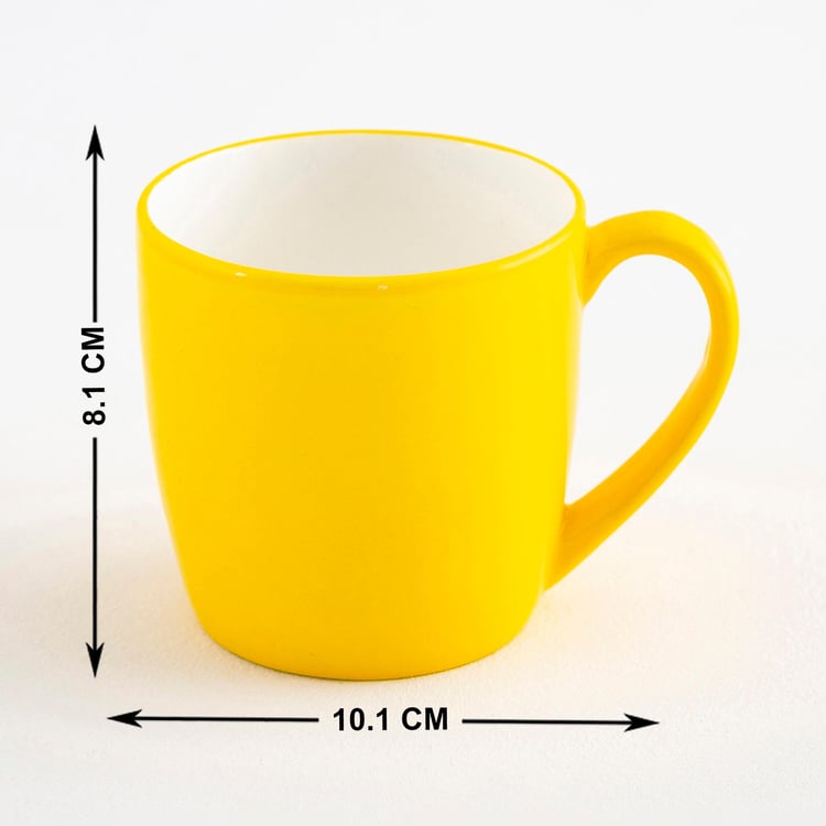 Heva Conran Yellow Bone China Solid Mug - 240ml