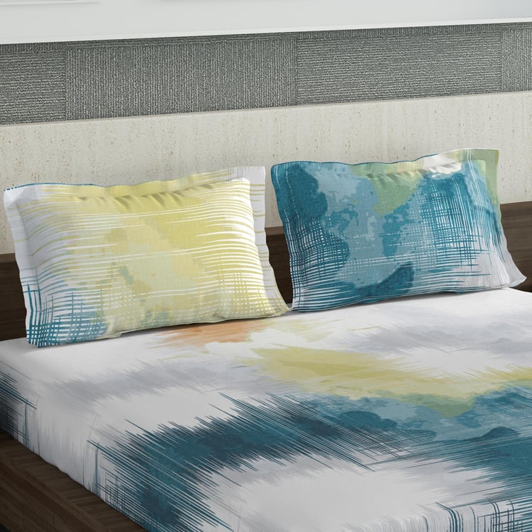 D'DECOR Nova-Lite Printed 3-Piece Double Bedsheet Set - 2.74m x 2.74m