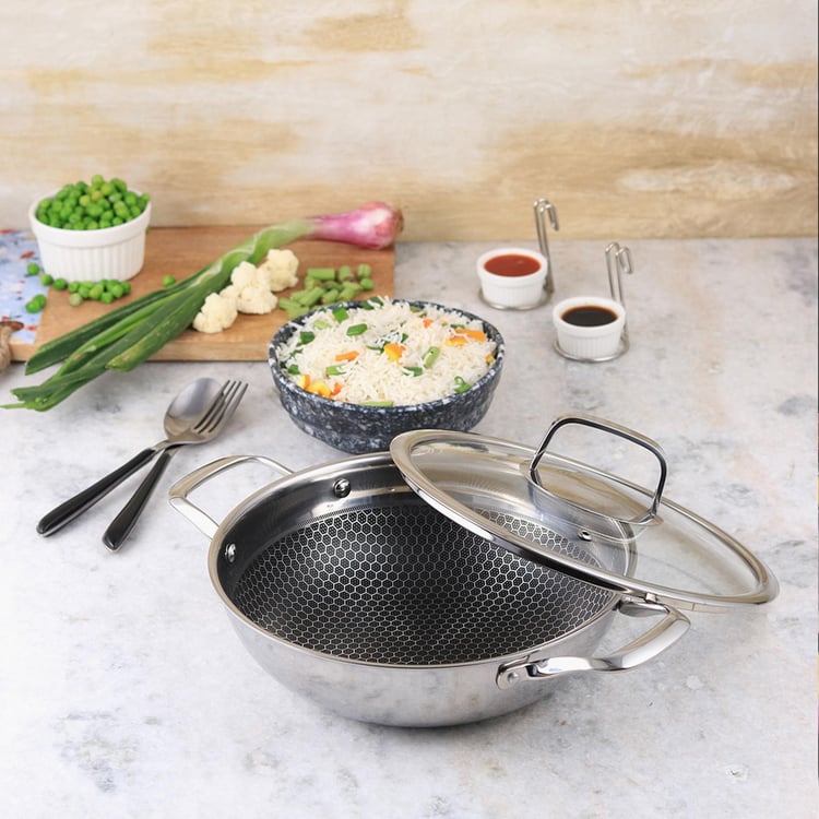 WONDERCHEF Stanton Non-stick Kadhai with Lid - 24 cm