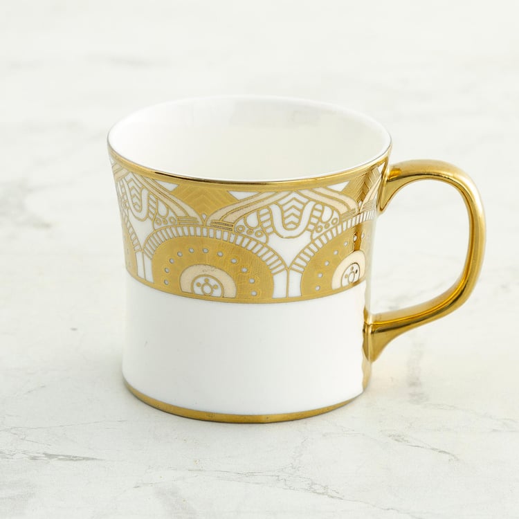 Corsica Liza Set of 6 Bone China Coffee Mugs - 130ml