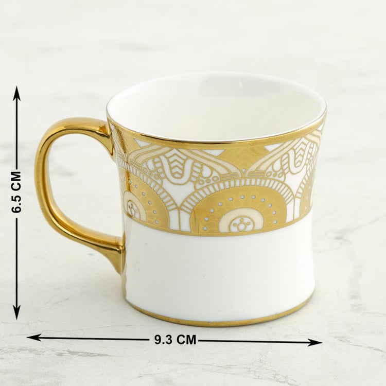 Corsica Liza Set of 6 Bone China Coffee Mugs - 130ml