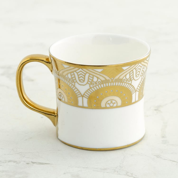 Corsica Liza Set of 6 Bone China Coffee Mugs - 130ml