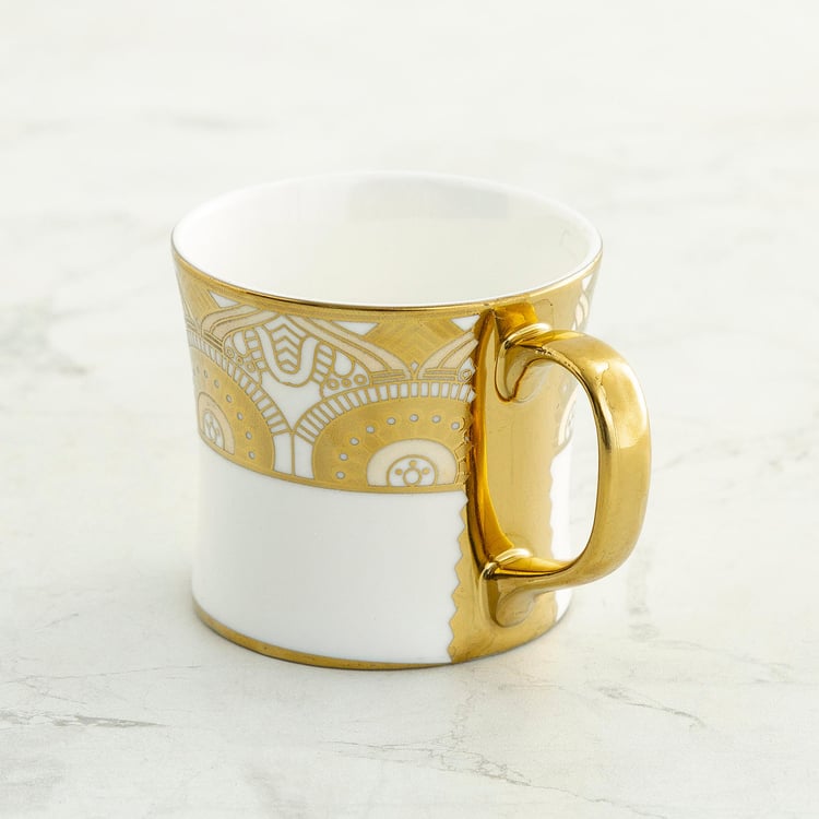 Corsica Liza Set of 6 Bone China Coffee Mugs - 130ml