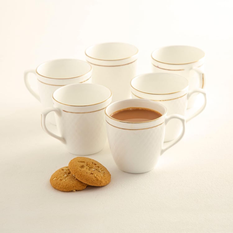 Corsica Set of 6 Bone China Coffee Mugs - 150ml