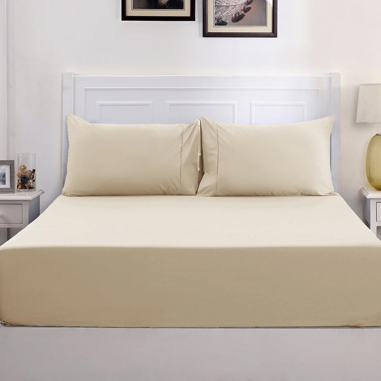 MASPAR Colorart Solid 3-Piece Bedsheet Set - 1.52 m x 2.24 m