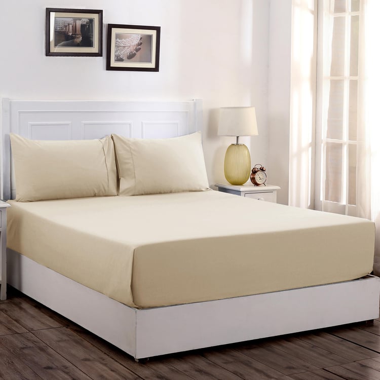 MASPAR Colorart 3-Pc. Solid King-Size Bedsheet Set - 2.75 x 2.75 m