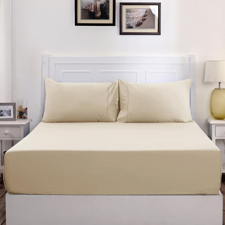 MASPAR Colorart 3-Pc. Solid King-Size Bedsheet Set - 2.75 x 2.75 m