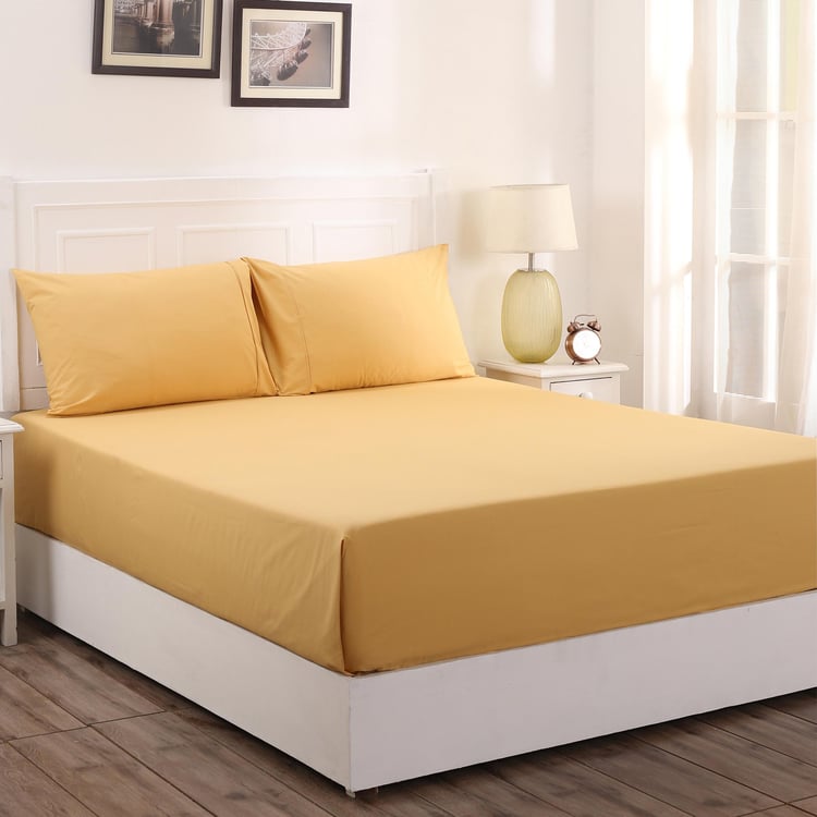 MASPAR Colorart Solid 3-Piece Bedsheet Set - 2.75 m x 2.75 m