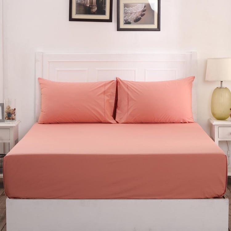 MASPAR Colorart Solid 3-Piece Bedsheet Set - 2.28 m x 2.75 m