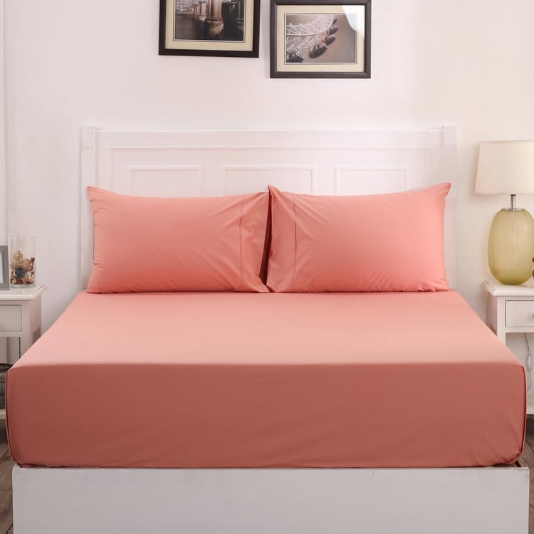 MASPAR Colorart Solid 3-Piece King Bedsheet Set - 2.75 m x 2.75 m