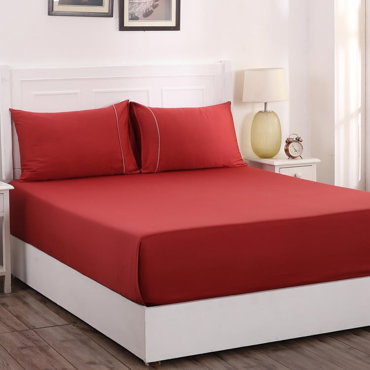 MASPAR Colorart Solid 3-Piece King Bedsheet Set - 2.75 x 2.75 m