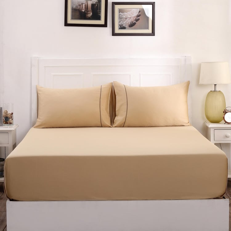 MASPAR Colorart 3-Pc. Solid King-Size Bedsheet Set - 2.75 x 2.75 m