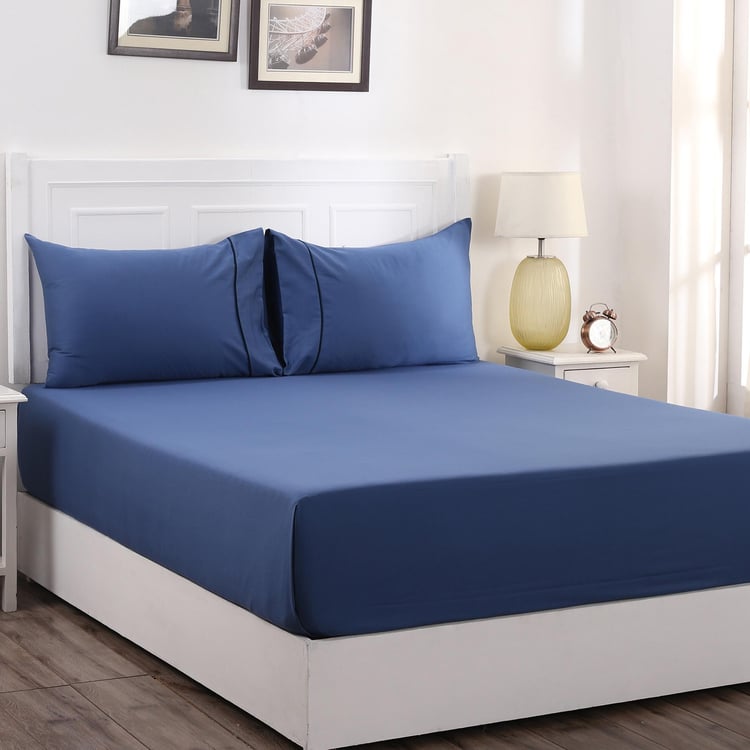 MASPAR Colorart Solid 3-Piece King Bedsheet Set - 2.75 m x 2.75 m