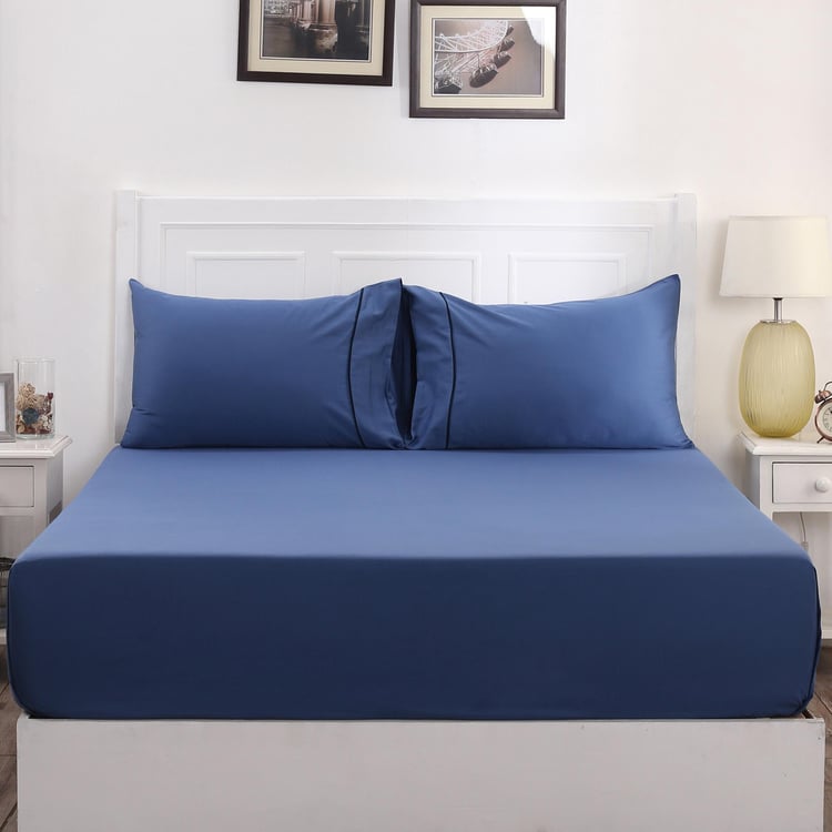 MASPAR Colorart Solid 3-Piece King Bedsheet Set - 2.75 m x 2.75 m