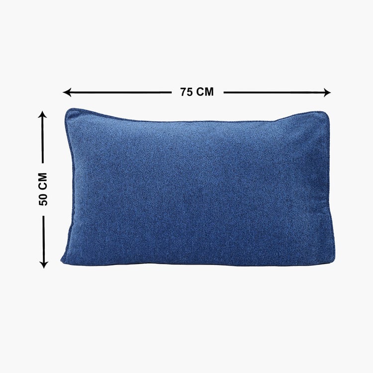 MASPAR Charlotte Blue Solid Cotton Pillow Covers - 50x75cm - Set of 2
