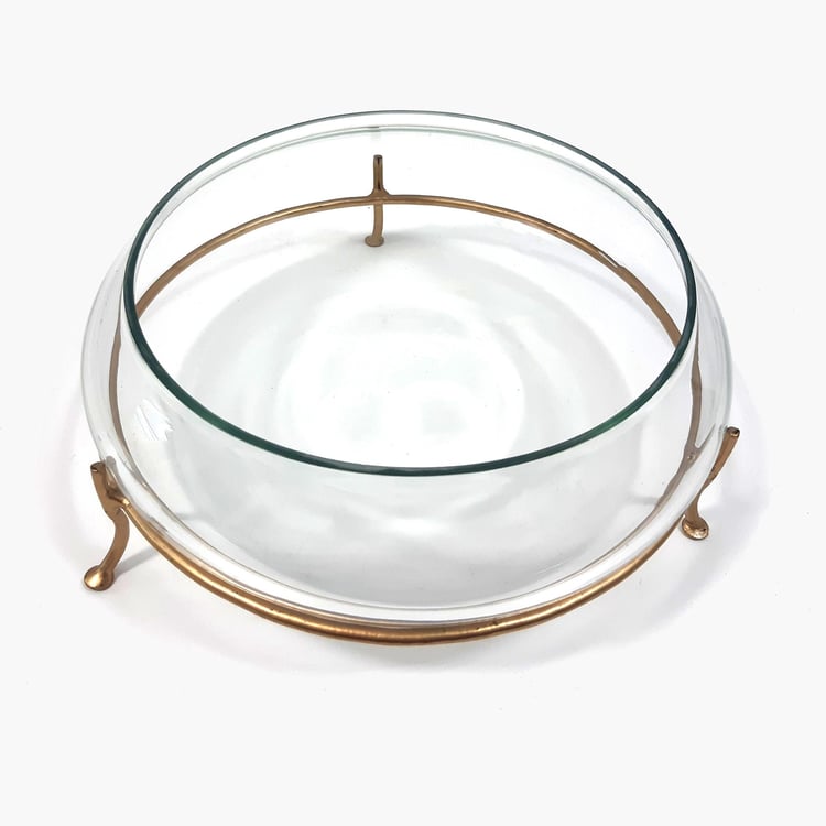 Corsica Glass Potpourri Bowl with Stand