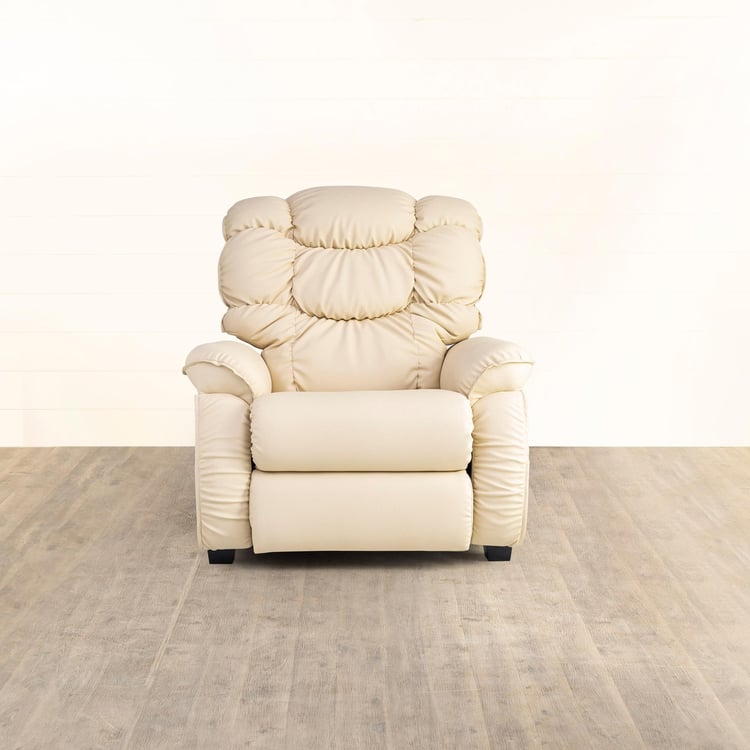 Helios Verona Faux Leather 1-Seater Recliner - Cream