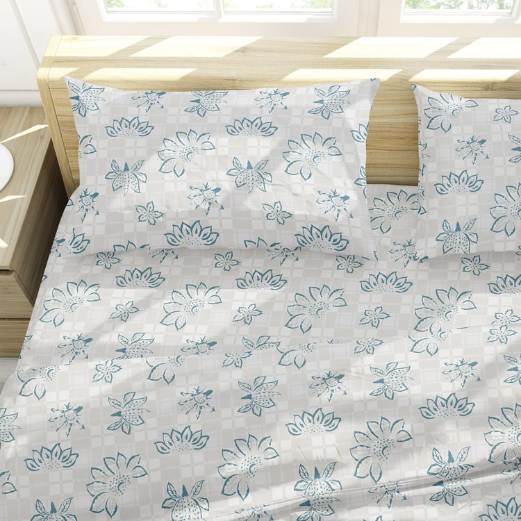 HIMEYA Comfort Percale 4-Piece Bedsheet Set - 2.74 x 2.74 m