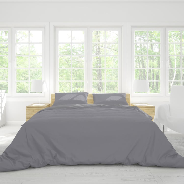 HIMEYA Comfort Percale Solid Double Duvet Cover - 2.74 m x 2.28 m