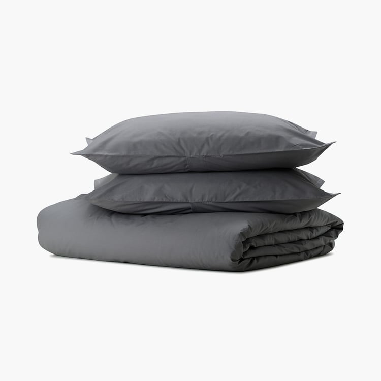 HIMEYA Comfort Percale Solid Double Duvet Cover - 2.74 m x 2.28 m