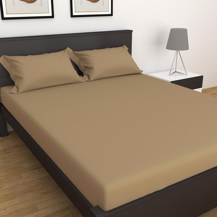 HIMEYA Moontide Solid Percale Single-Bed Fitted Sheet - 1.53 x 2.03 m