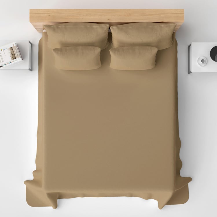HIMEYA Moontide Solid Percale Single-Bed Fitted Sheet - 1.53 x 2.03 m