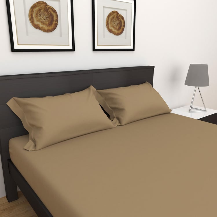 HIMEYA Moontide Solid Percale Single-Bed Fitted Sheet - 1.53 x 2.03 m