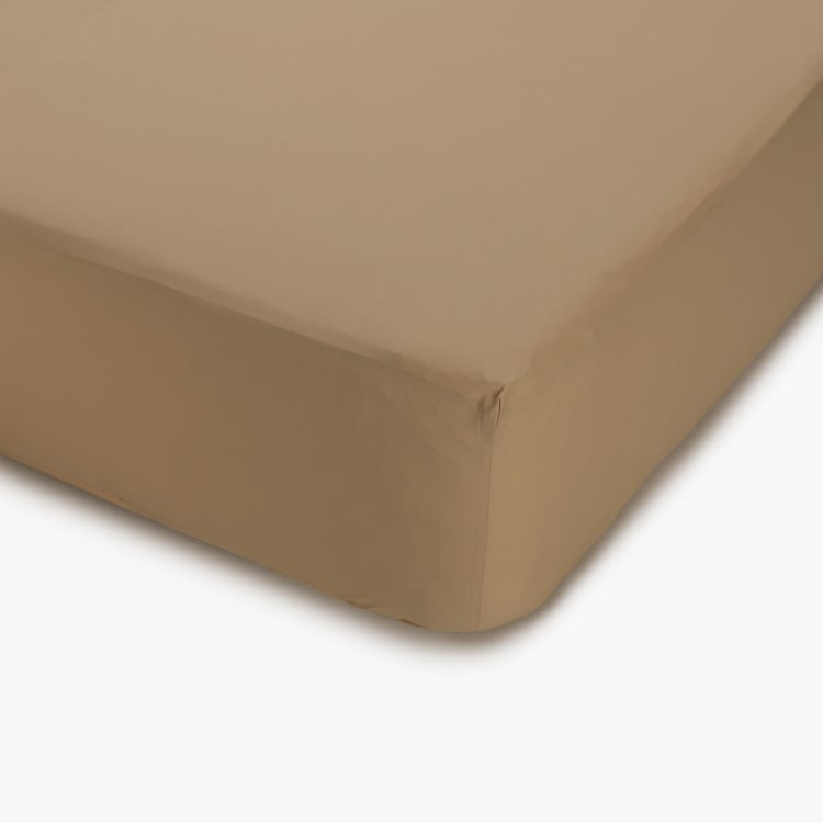 HIMEYA Moontide Solid Percale Single-Bed Fitted Sheet - 1.53 x 2.03 m