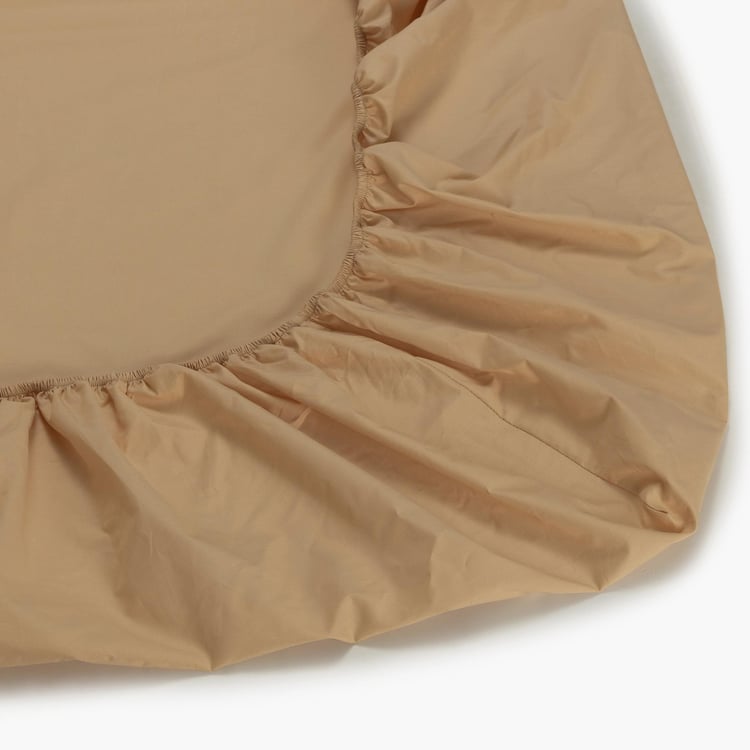 HIMEYA Moontide Solid Percale Single-Bed Fitted Sheet - 1.53 x 2.03 m