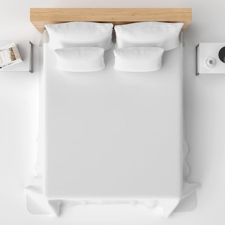 HIMEYA Bliss Sateen Solid 3-Pc. King Size Bedsheet Set - 2.74 x 2.74m