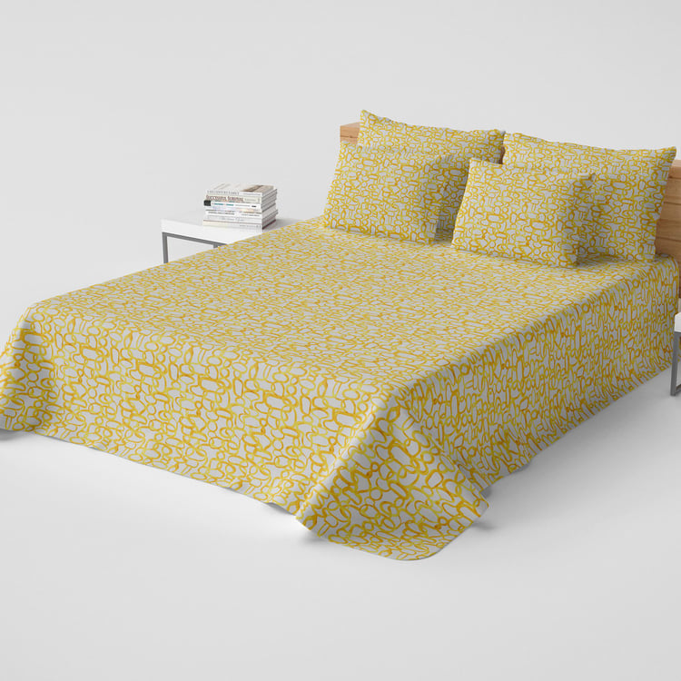 HIMEYA Moontide Printed 3-Pc.. King Size Bedsheet Set - 2.74 x 2.74 m