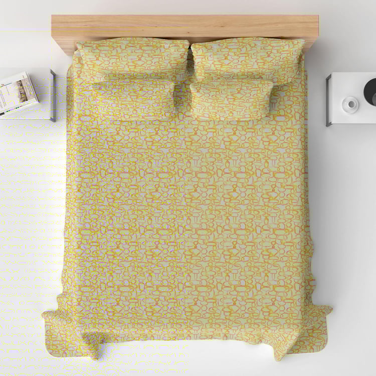 HIMEYA Moontide Printed 3-Pc.. King Size Bedsheet Set - 2.74 x 2.74 m
