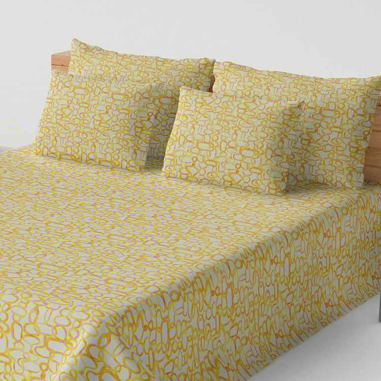HIMEYA Moontide Printed 3-Pc.. King Size Bedsheet Set - 2.74 x 2.74 m