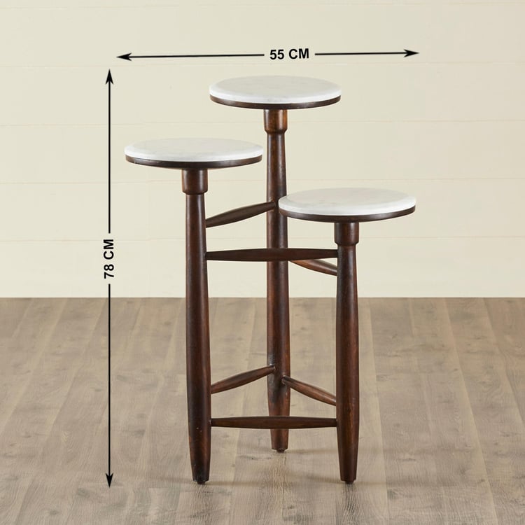 Apollo Mango Wood Accent Table - Brown