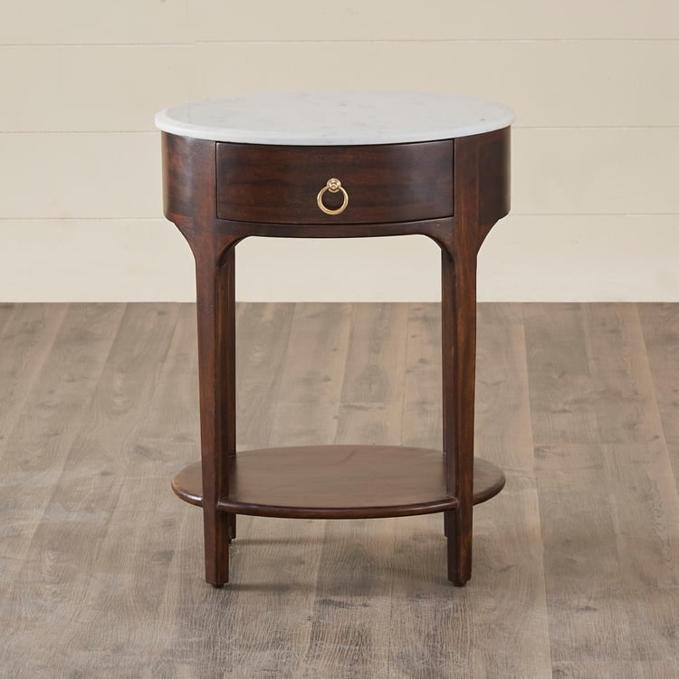 Apollo Mango Wood End Table - Brown