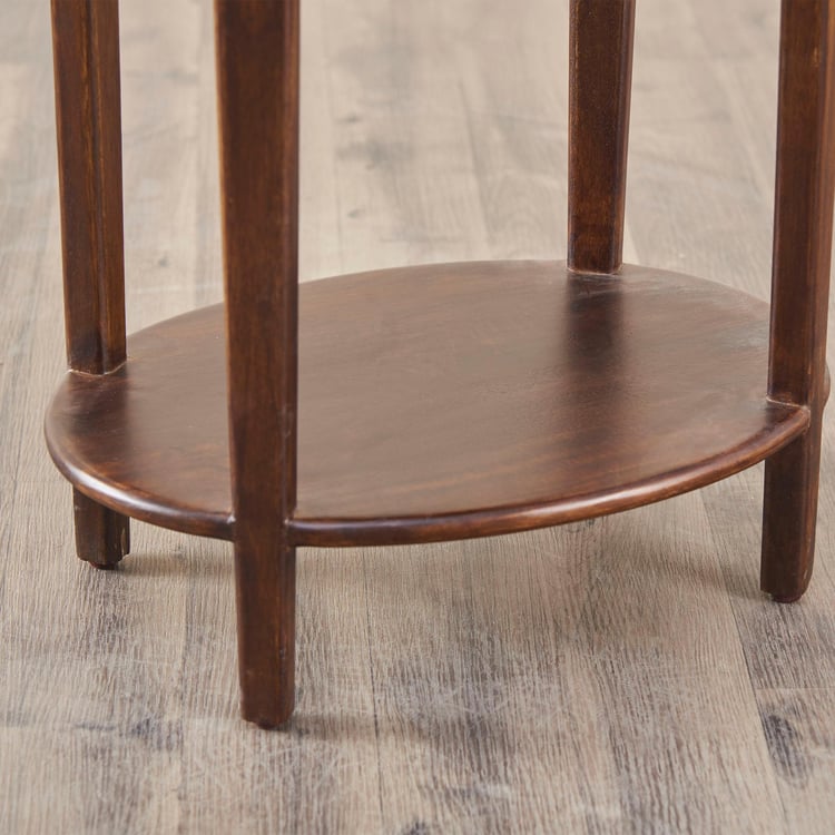 Apollo Marble Top End Table - Brown