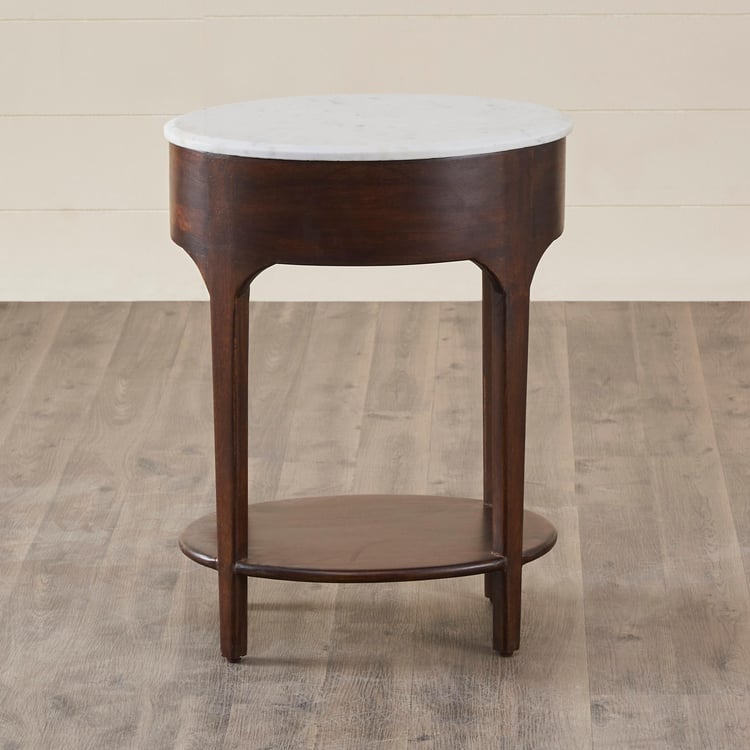 Apollo Mango Wood End Table - Brown